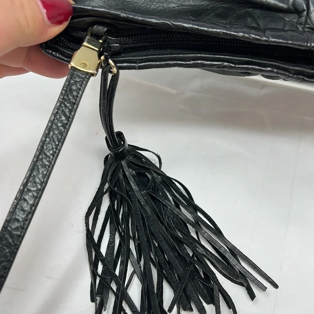 Meyers Large Dark Green Clutch Zip Top Shoulder Bag